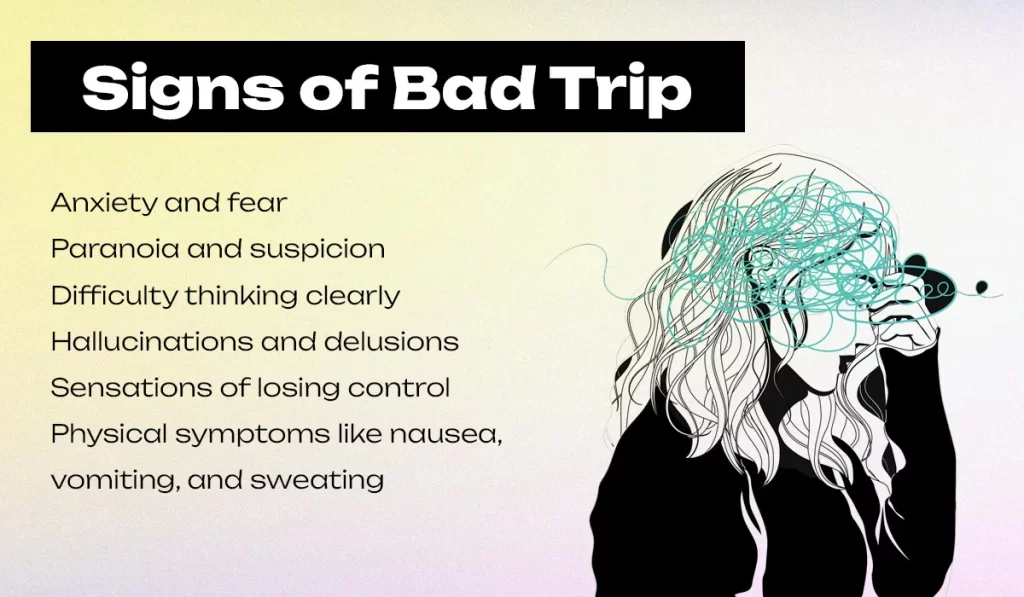 What are the signs and symptoms of a bad trip?