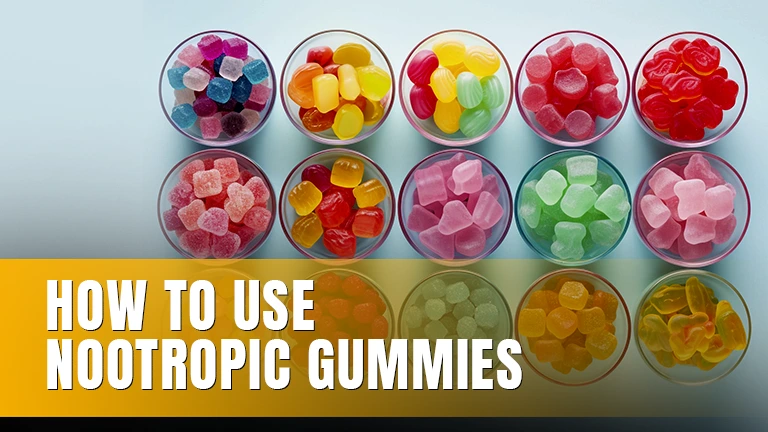 Cups filled with gummies of various shapes and colors.