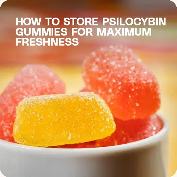 Close-up of sugar-coated gummies in a bowl.